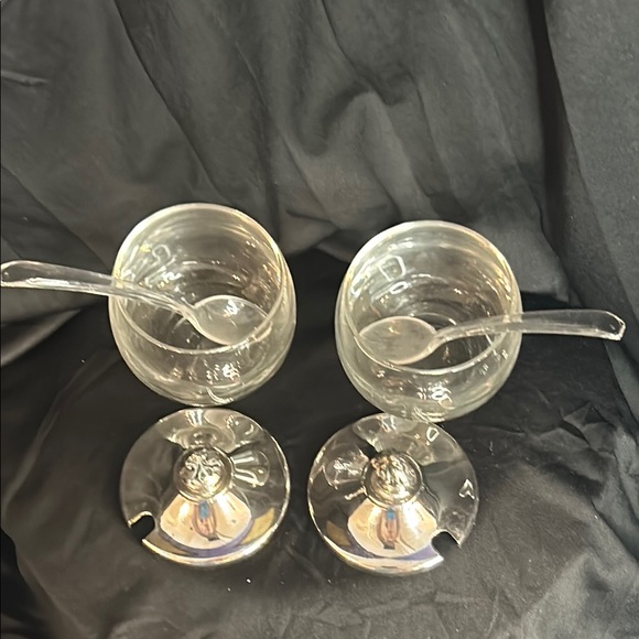 Vintage Sheridan FPS Silver & Glass Jelly & Condiment Set (w spoons) - Picture 7 of 12